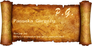 Passeka Gergely névjegykártya